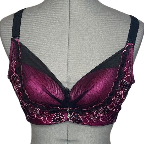 Bolidan pink & black bra size 40/90 fits like a C Valentines day push-up - Picture 1 of 4